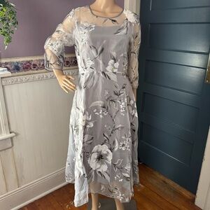 Floraday Silver Chiffon Dress